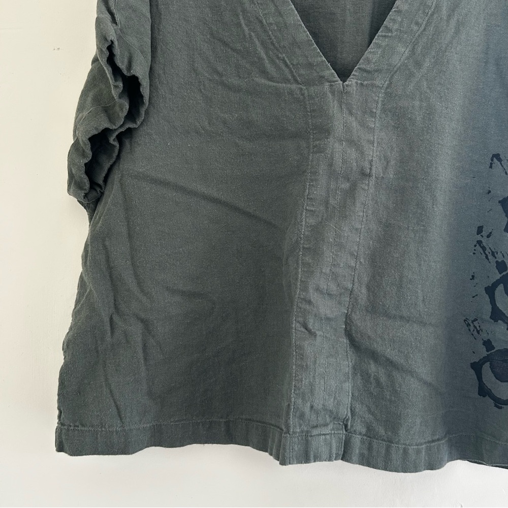 Universal Thread Green Eye Block Print Short Slee… - image 7